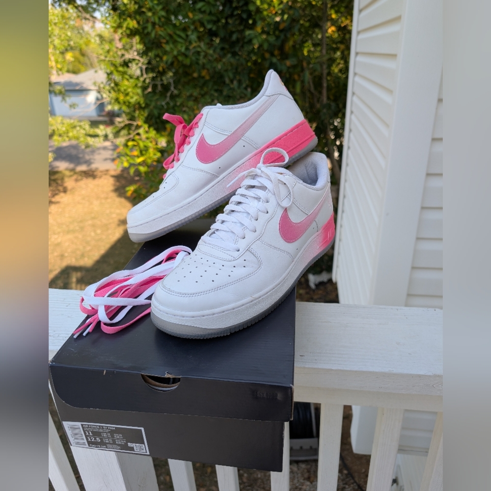 Nike Air Force One size 11 Pink Yellow Gold White Lotus